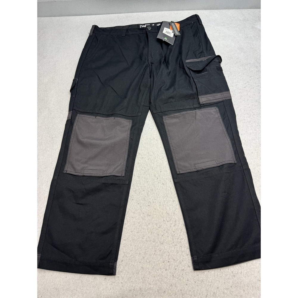 FXD WP-1 Cargo Pants Mens 40x30 Black Stretch Canvas Workwear Utility Reinforced
